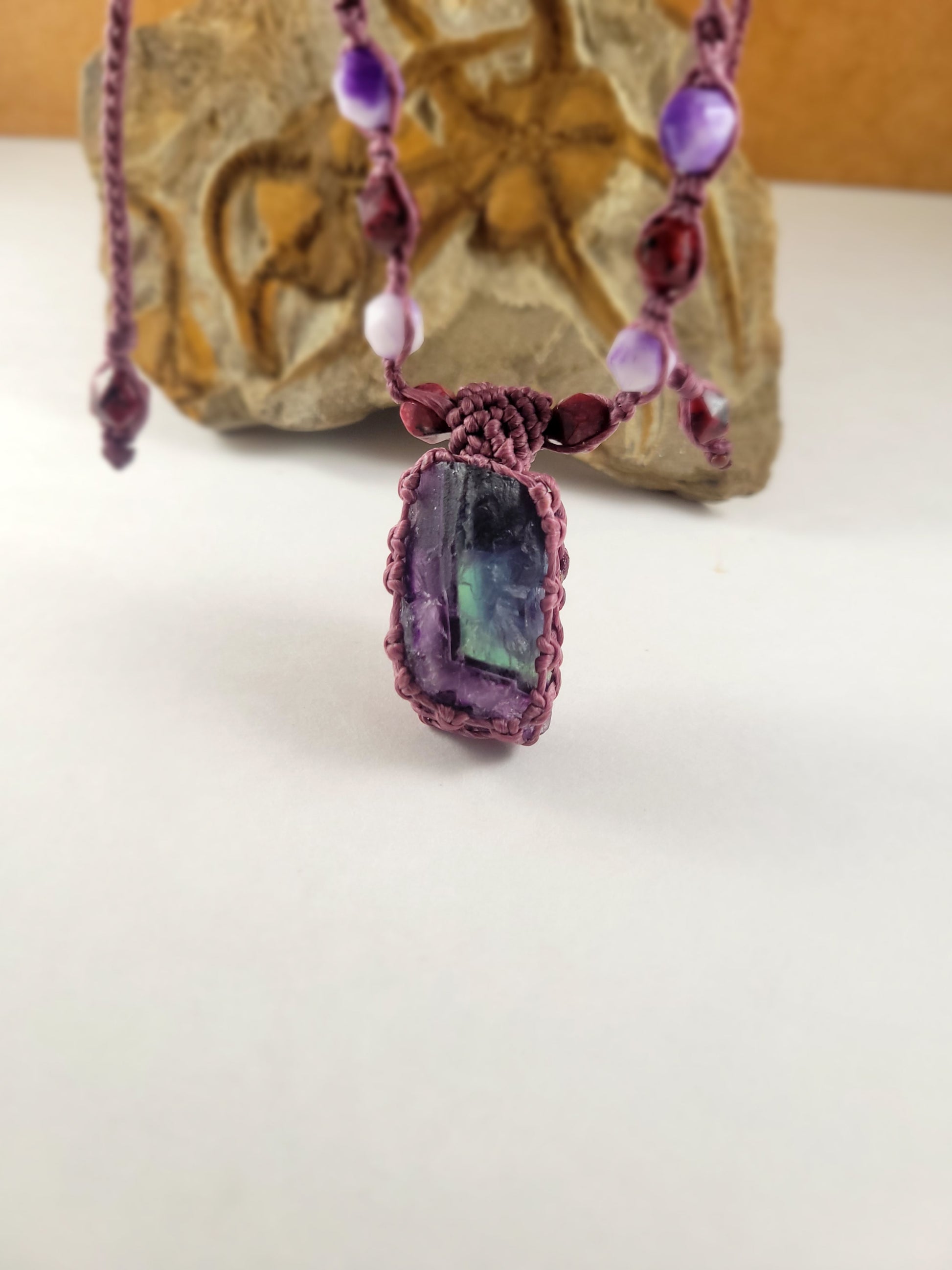 Natural Rainbow Fluorite Pendant