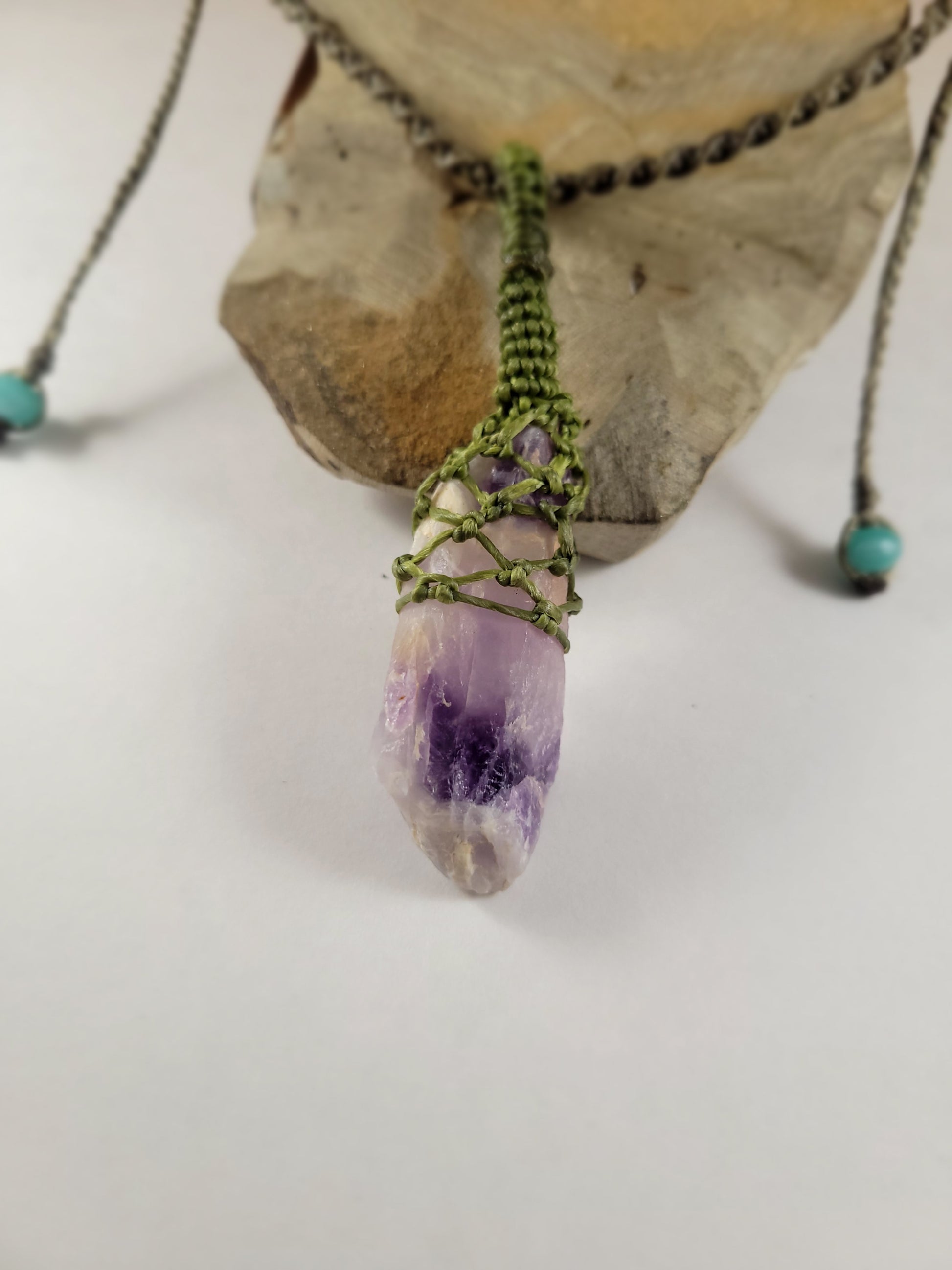 Amethyst Drop Pendant Necklace