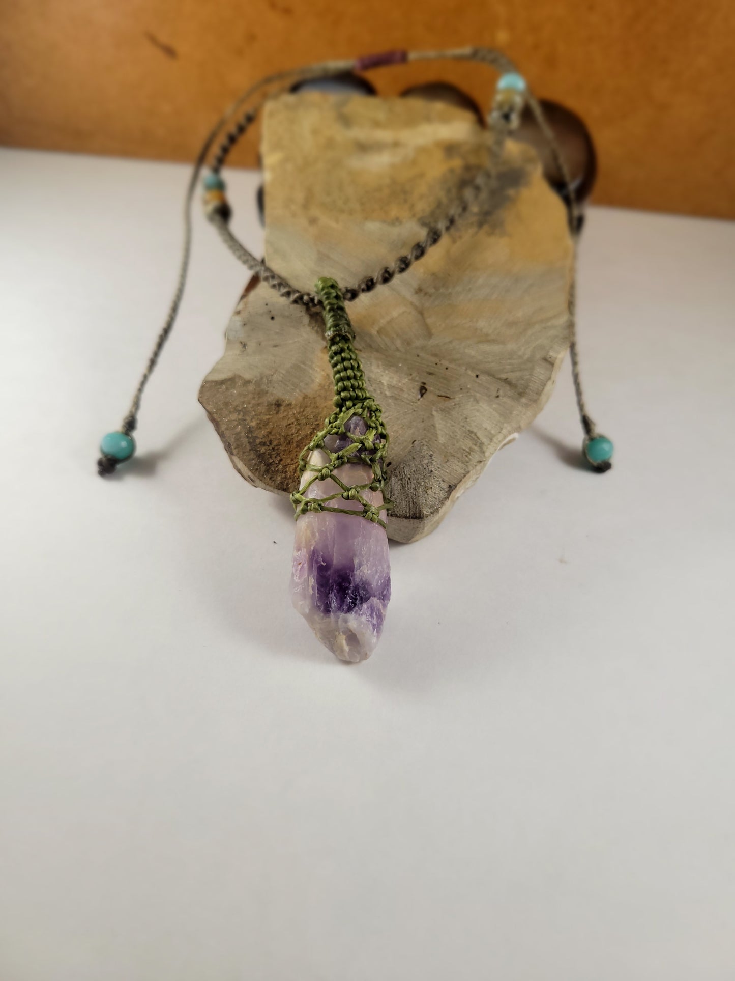 Amethyst Drop Pendant Necklace