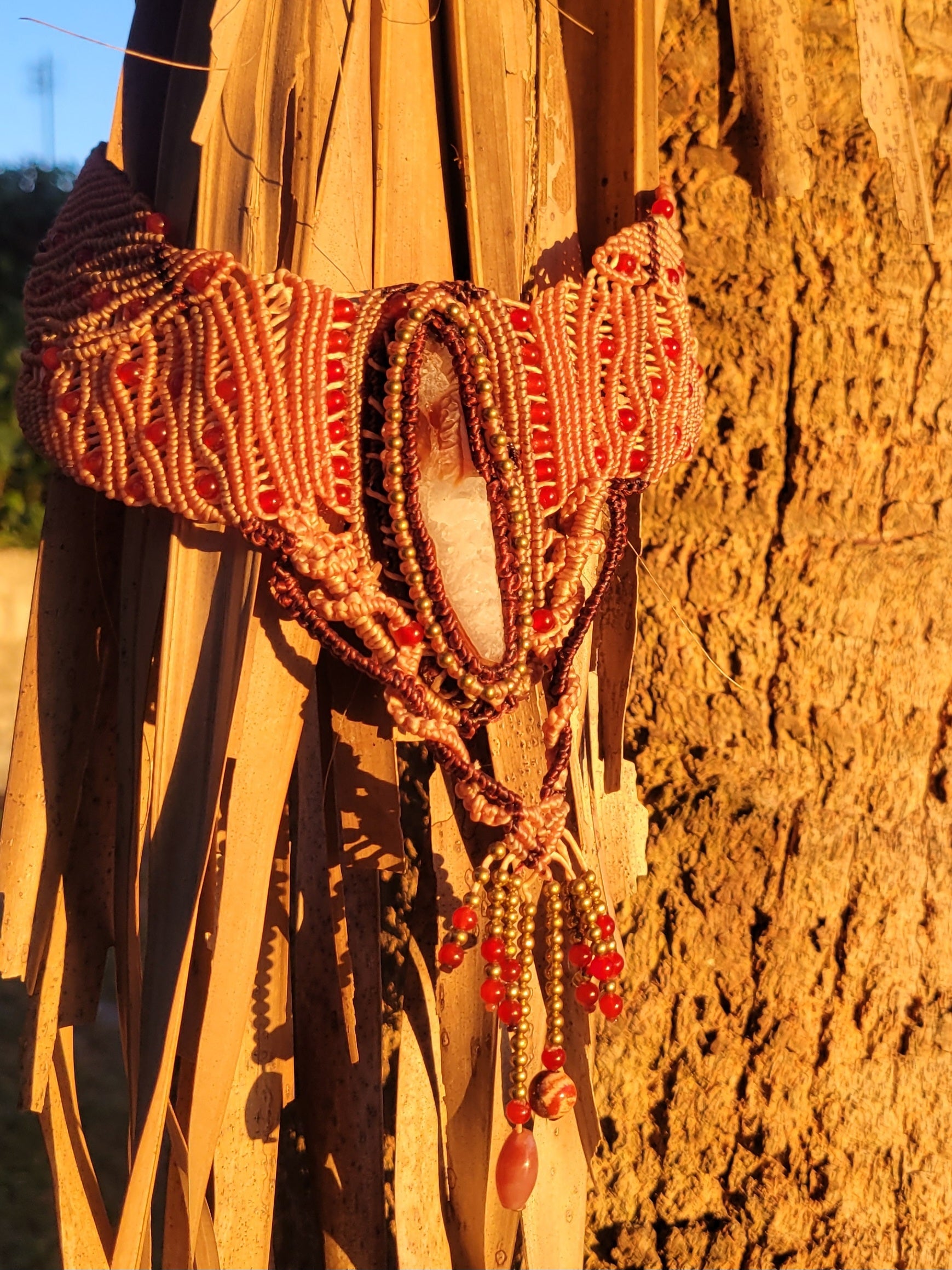 Sardonyx Red Agate crystal Necklace