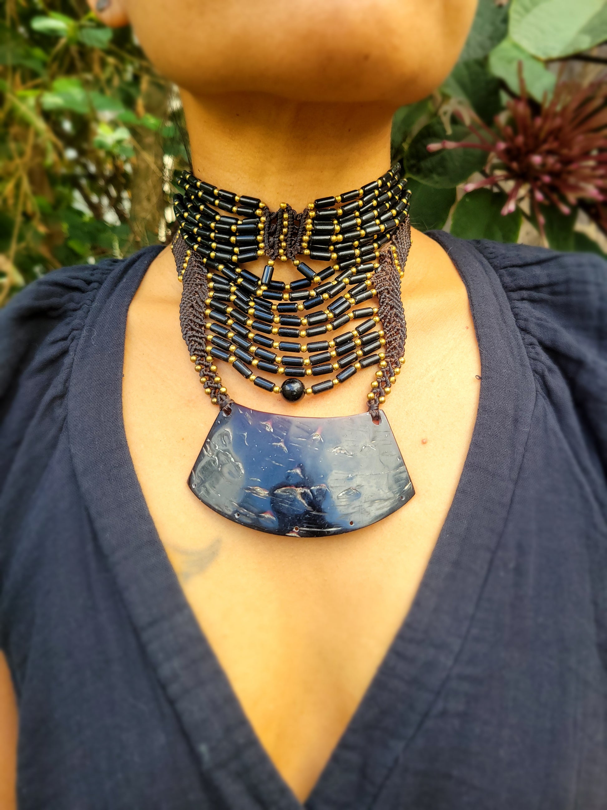 African Bead Choker Necklace