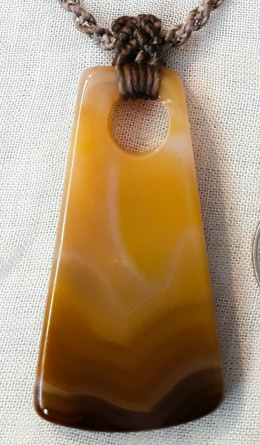 Brown Agate Trapezoid Pendant