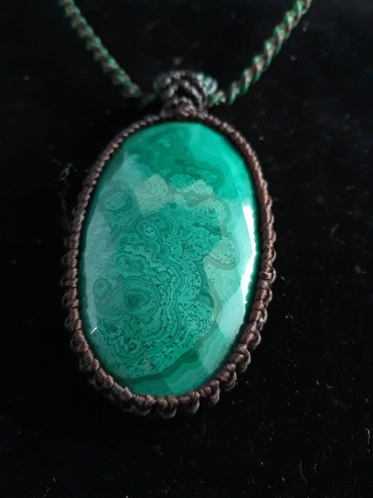 Malachite Macrame Necklace