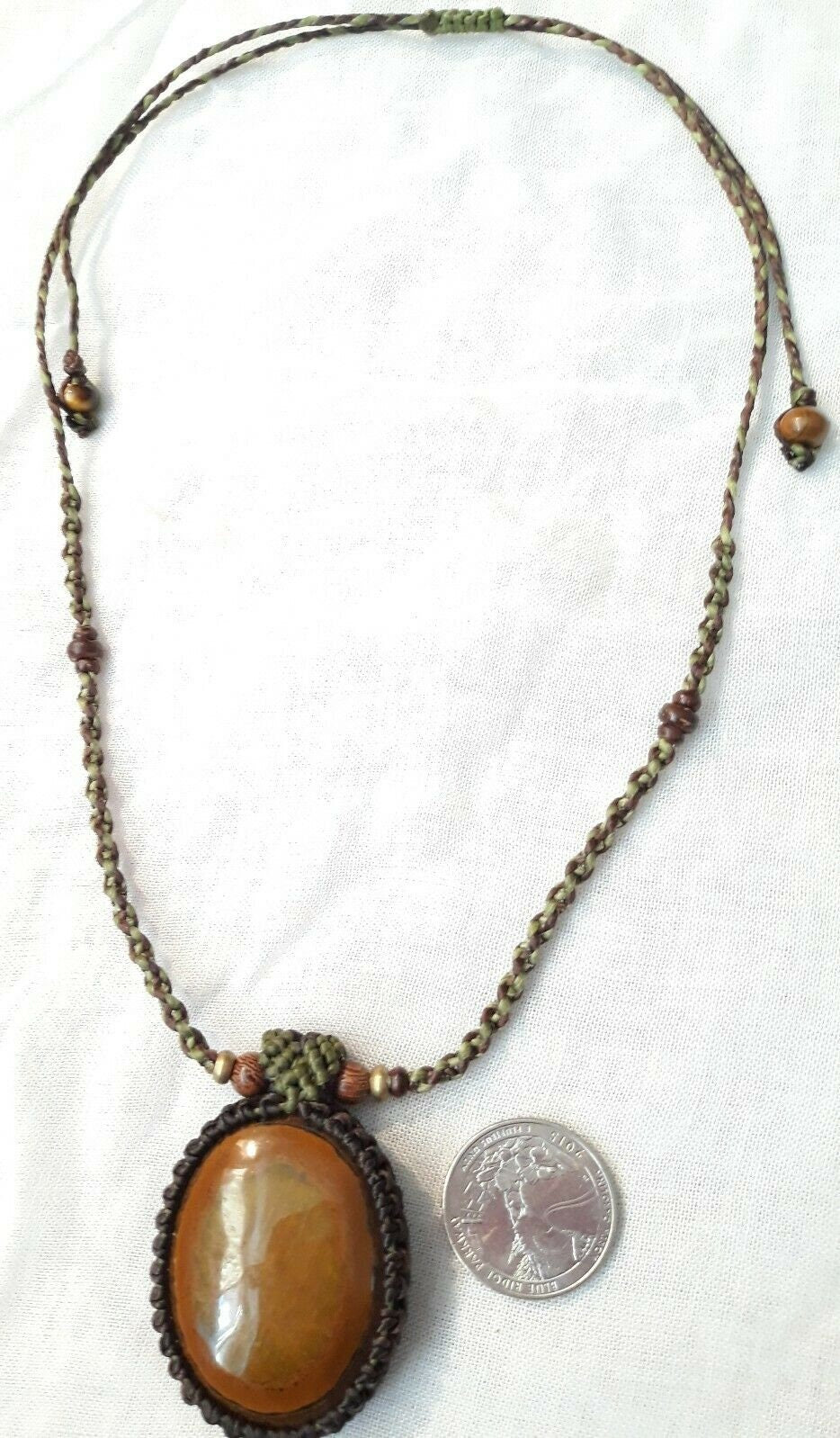 Golden Brown Tiger Eye Pendant Necklace